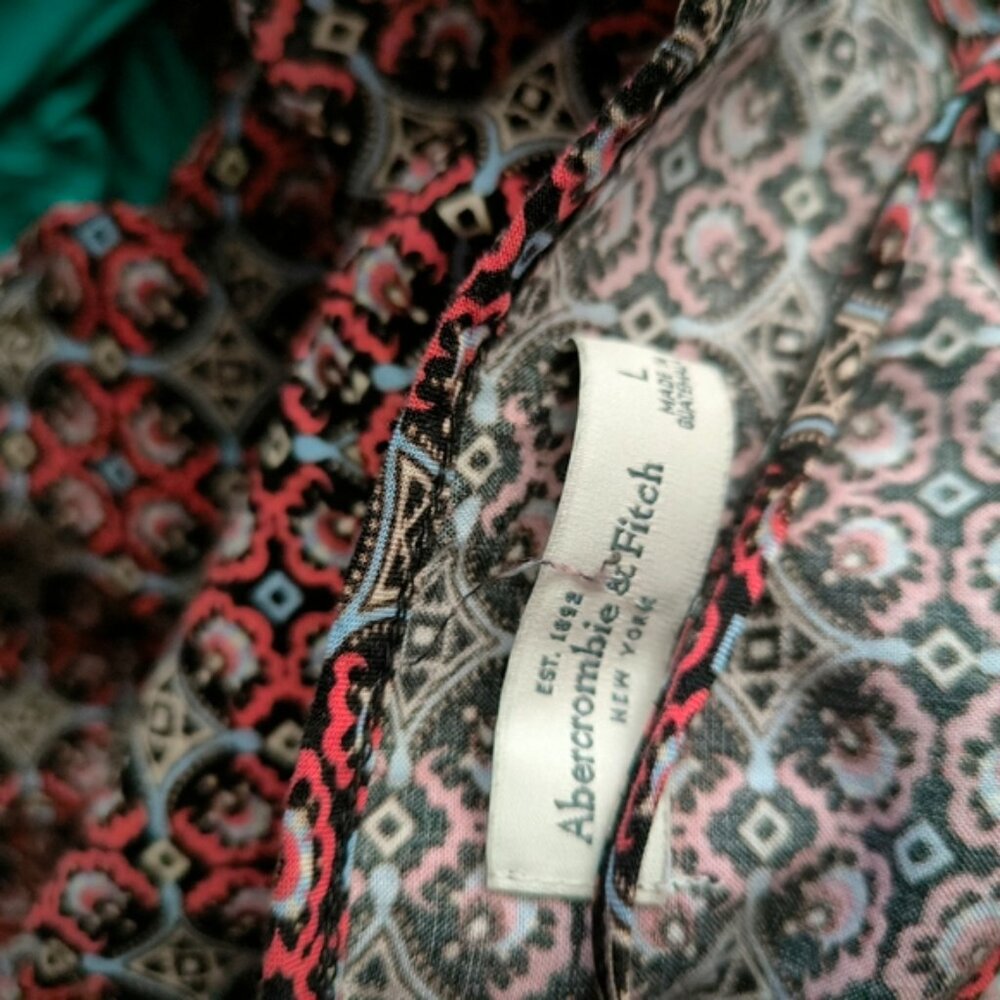 Abercrombie & Fitch Beach Boho Southwestern Aztec Resort Holiday Summer Romper L - Picture 6 of 7